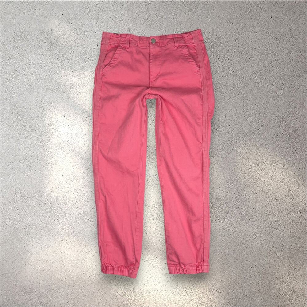 Risen Jeans Twill Jogger Pants Juniors 7/28 Pink RDP5242 Elastic Ankle Stretch